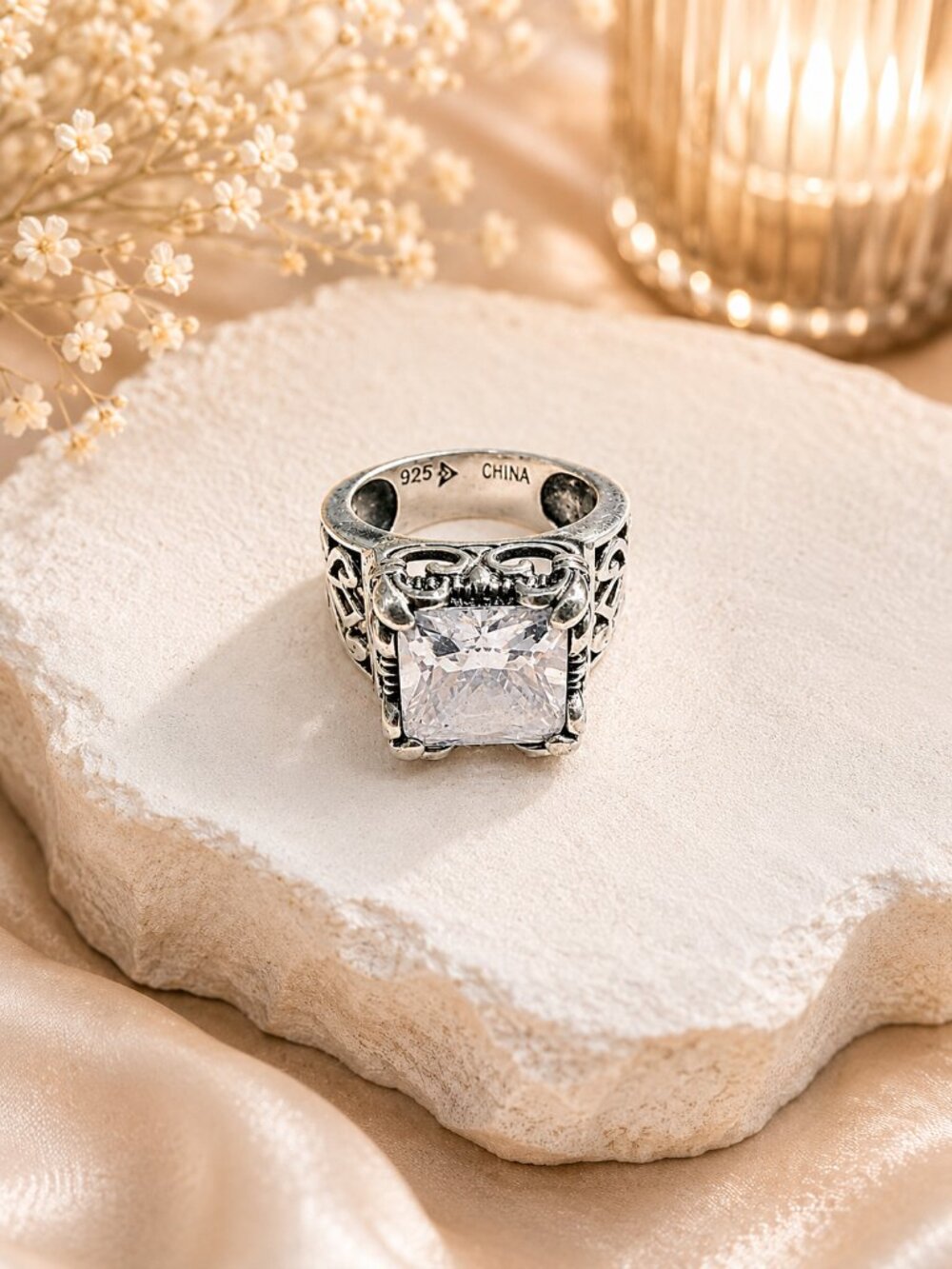 Silpada Sterling Silver and Uptown CZ Ring Size 7